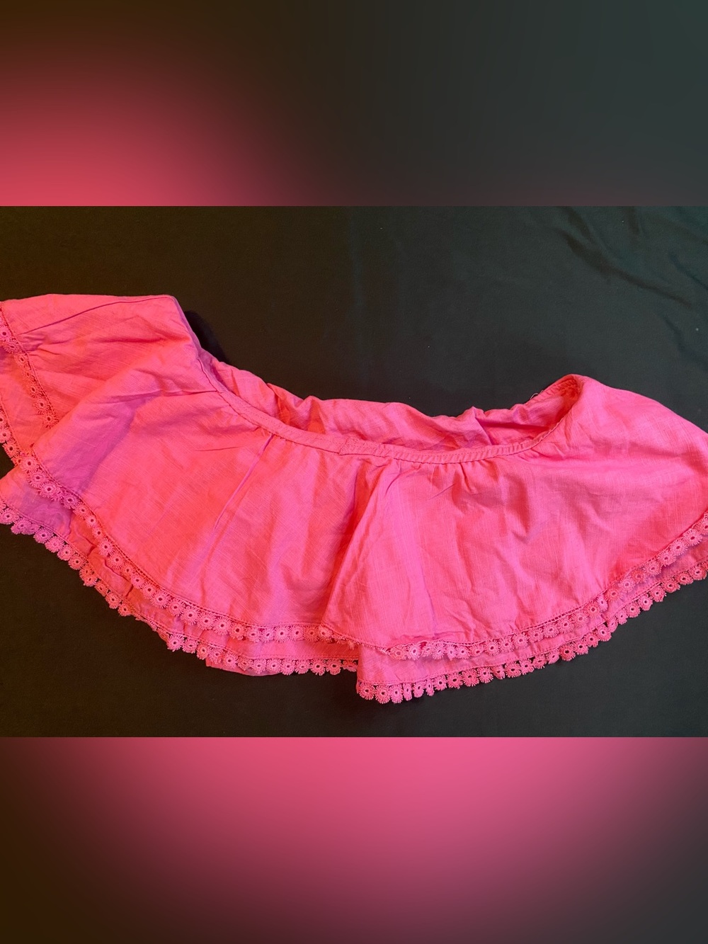 Pink Off-Shoulder Ruffle Top - Picture 2 of 6